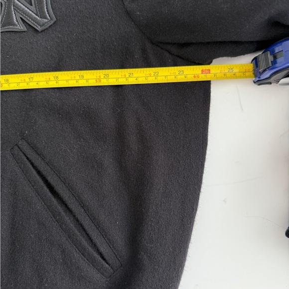 ‼️SOLD ‼️Ralph Lauren Men Yankees Cashmere Jacket Medium M Black Purple Labe - Picture 4 of 15